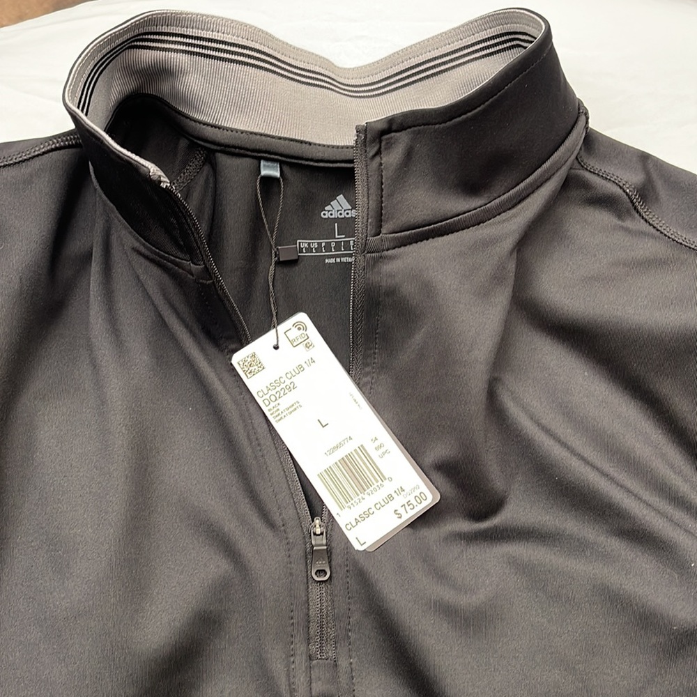 Men's Adidas Mid-Zip Track Jacket - Black - Size Large